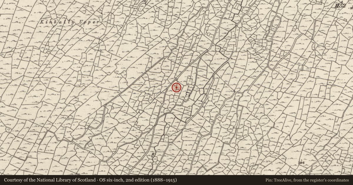 Ordnance Survey six-inch map, 2nd edition (1888–1915) covering the location of Hut site, Ceathrú An Teampaill, County Galway, with a pin at the register's coordinates