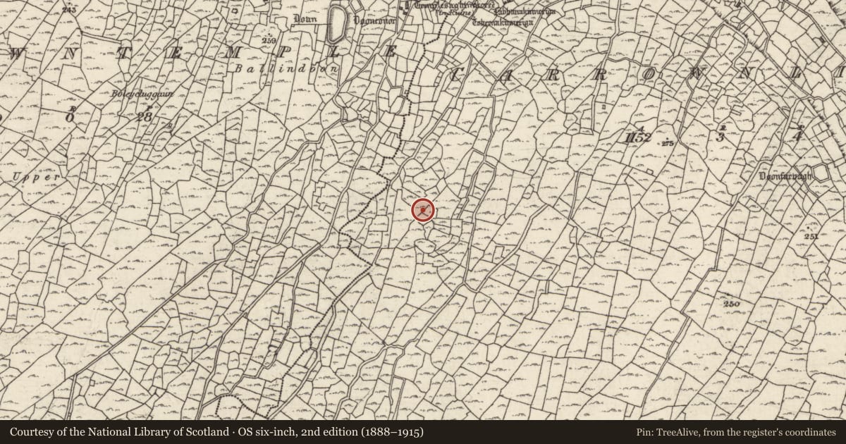 Ordnance Survey six-inch map, 2nd edition (1888–1915) covering the location of Mound, Ceathrú An Lisín, County Galway, with a pin at the register's coordinates
