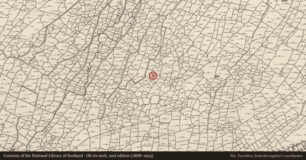 Ordnance Survey six-inch map, 2nd edition (1888–1915) covering the location of Mound, Ceathrú An Lisín, County Galway, with a pin at the register's coordinates