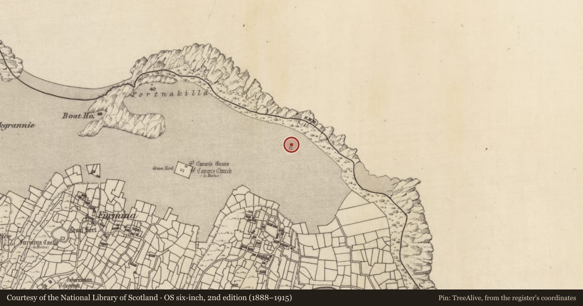 Ordnance Survey six-inch map, 2nd edition (1888–1915) covering the location of House - indeterminate date, Inis Oírr, County Galway, with a pin at the register's coordinates