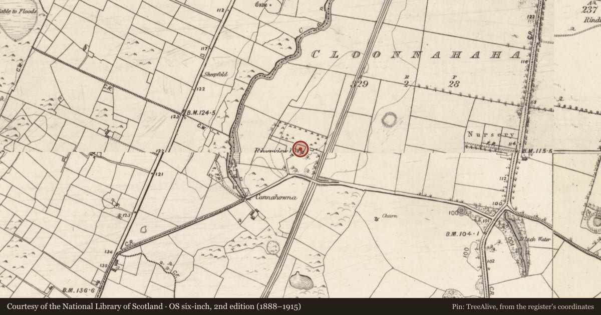 Ordnance Survey six-inch map, 2nd edition (1888–1915) covering the location of House - 18th/19th century, Cloonnahaha, County Galway, with a pin at the register's coordinates