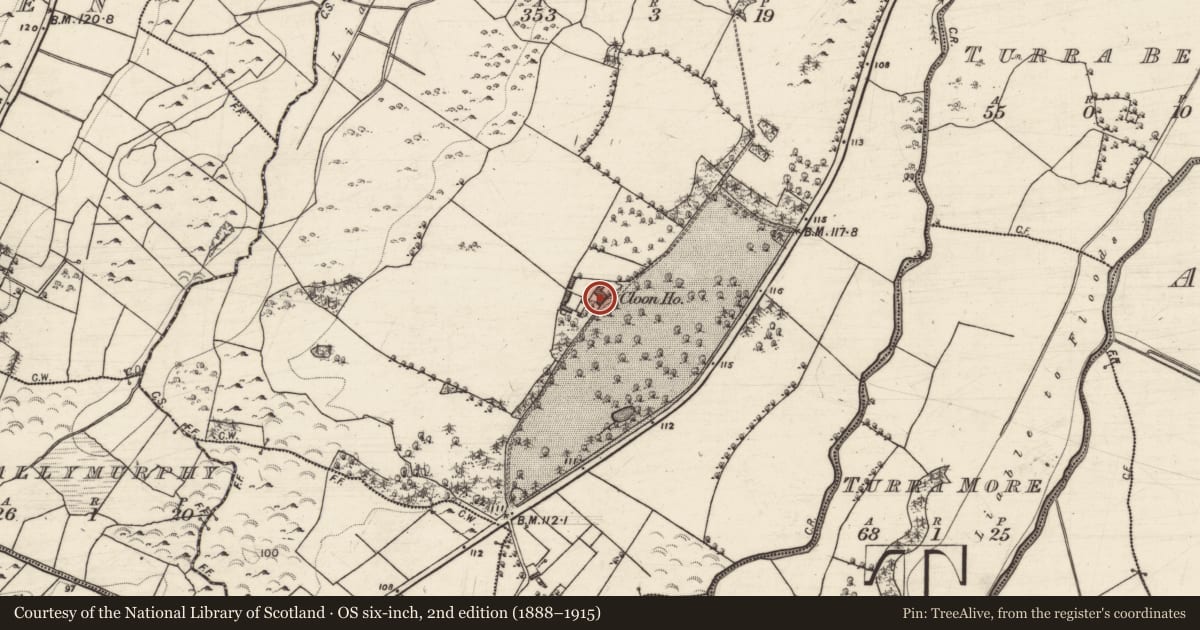 Ordnance Survey six-inch map, 2nd edition (1888–1915) covering the location of House - 18th/19th century, An Cluain, County Galway, with a pin at the register's coordinates