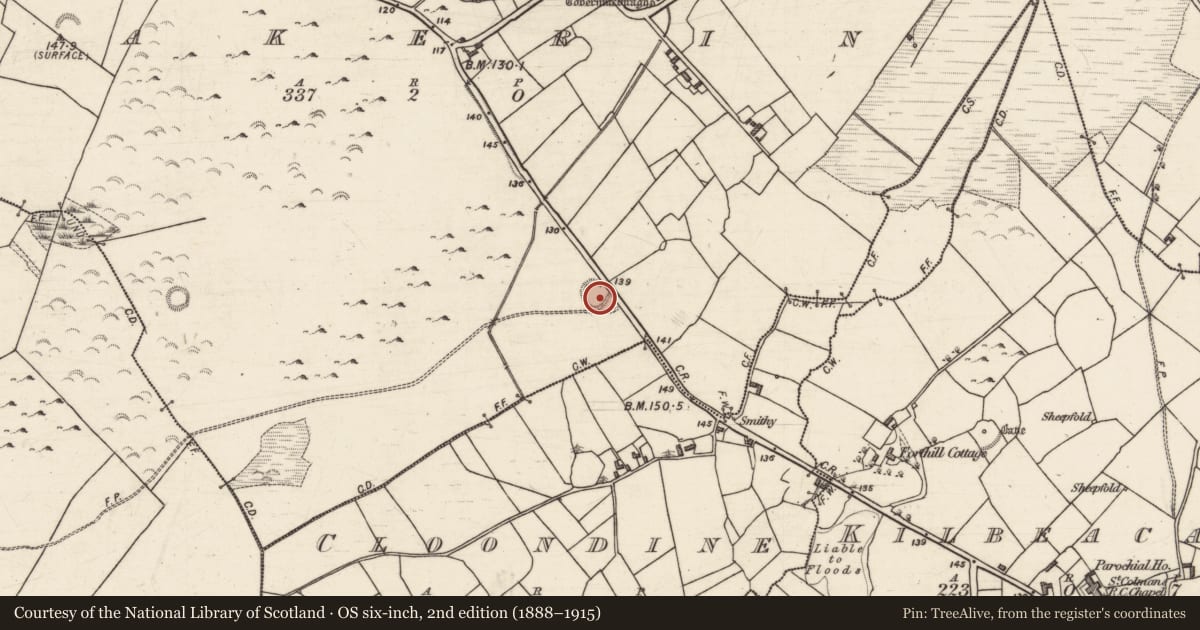 Ordnance Survey six-inch map, 2nd edition (1888–1915) covering the location of Ringfort - rath, Rakerin, County Galway, with a pin at the register's coordinates