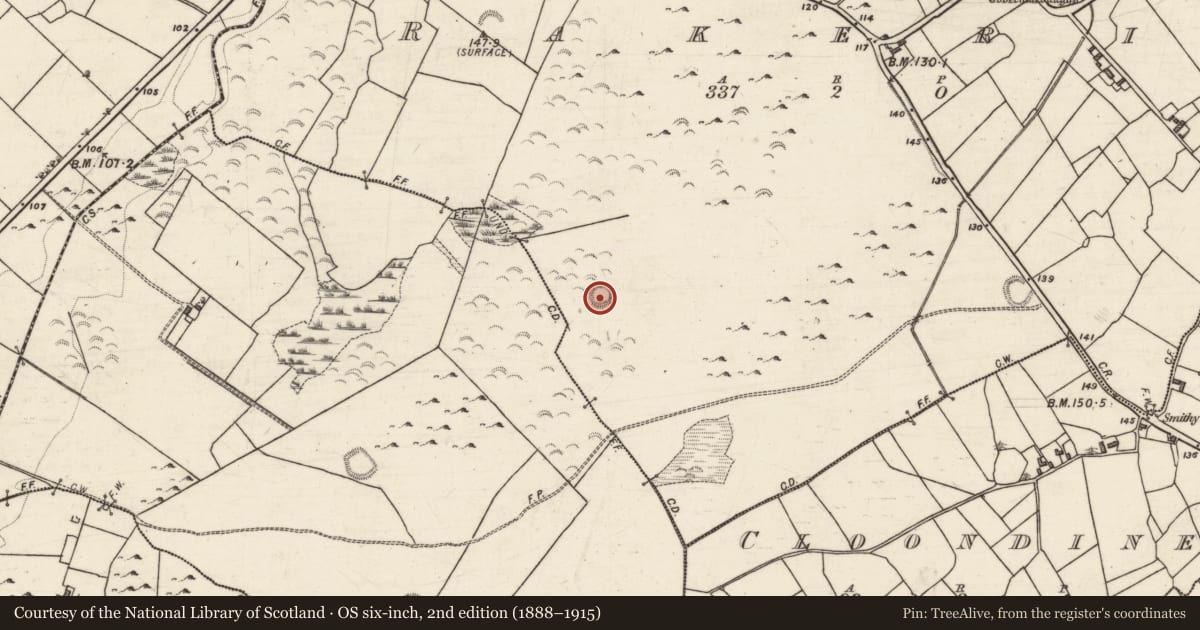 Ordnance Survey six-inch map, 2nd edition (1888–1915) covering the location of Ringfort - cashel, Rakerin, County Galway, with a pin at the register's coordinates