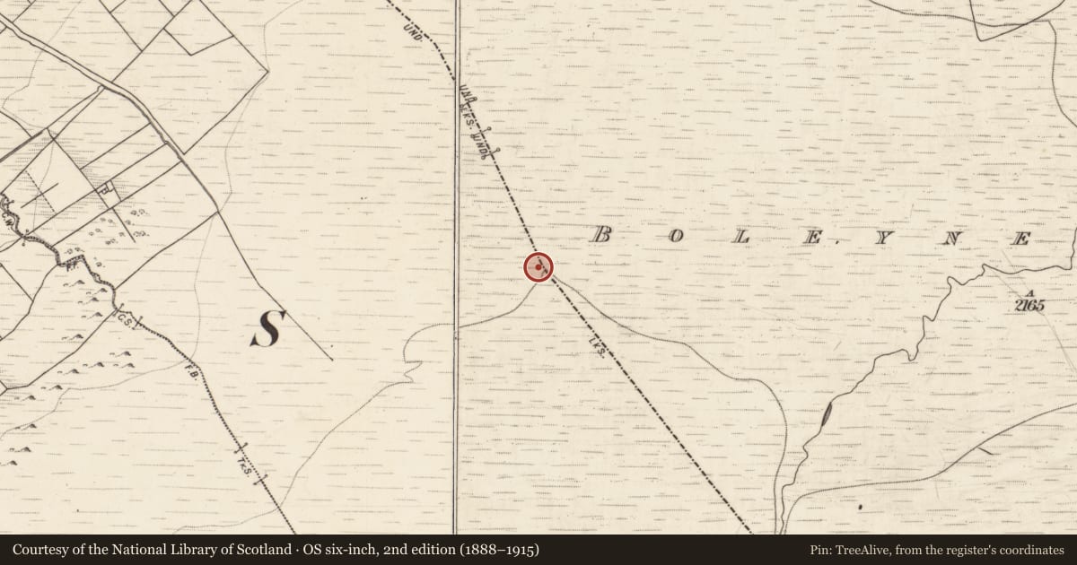 Ordnance Survey six-inch map, 2nd edition (1888–1915) covering the location of Boundary mound, Boleyneendorrish, Gortadragaun, County Galway, with a pin at the register's coordinates