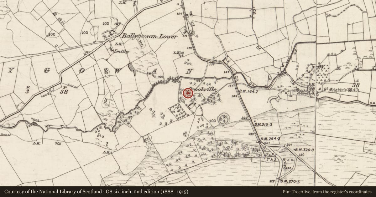 Ordnance Survey six-inch map, 2nd edition (1888–1915) covering the location of House - 18th/19th century, Ballygowan, County Galway, with a pin at the register's coordinates