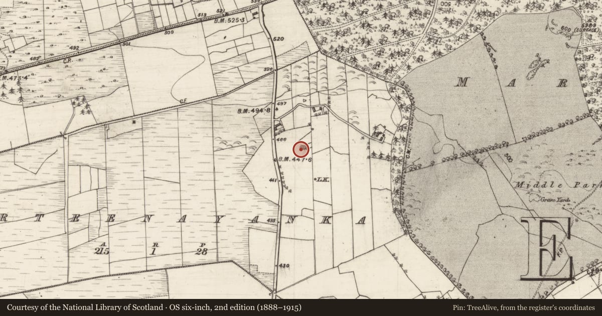 Ordnance Survey six-inch map, 2nd edition (1888–1915) covering the location of Quarry, Gorteenayanka, County Galway, with a pin at the register's coordinates