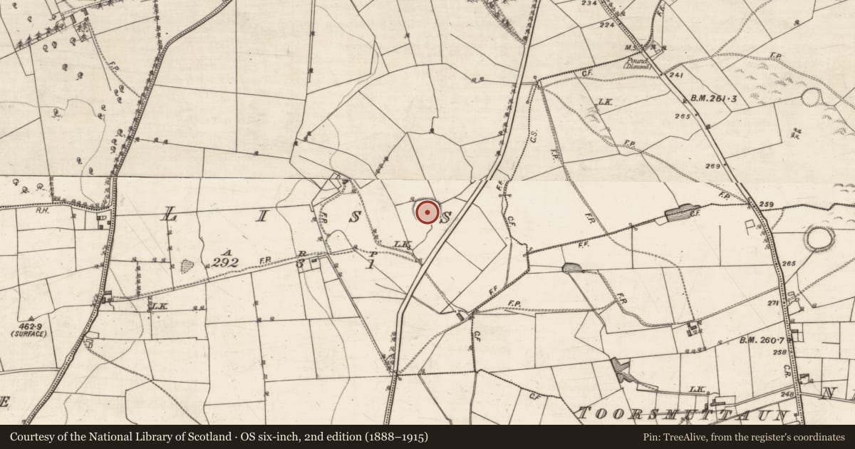 Ordnance Survey six-inch map, 2nd edition (1888–1915) covering the location of Ringfort - rath, Liss, County Galway, with a pin at the register's coordinates