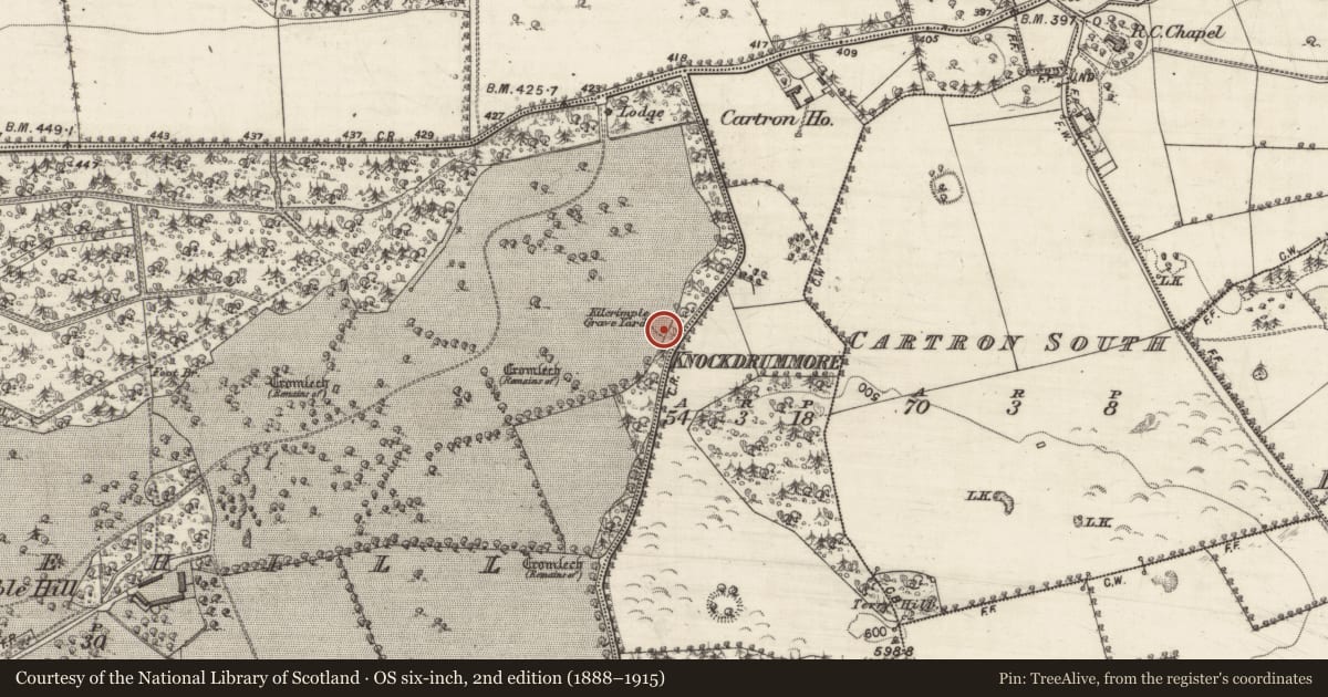 Ordnance Survey six-inch map, 2nd edition (1888–1915) covering the location of Burial ground, Marblehill, County Galway, with a pin at the register's coordinates