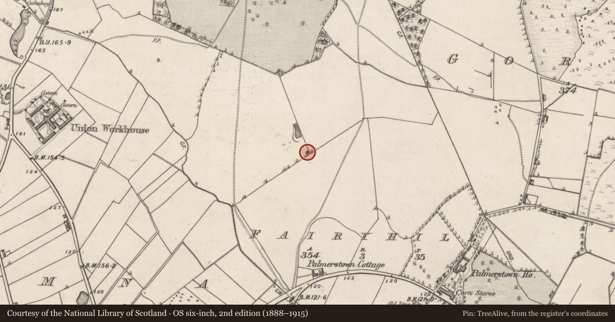 Ordnance Survey six-inch map, 2nd edition (1888–1915) covering the location of Quarry, Fairyhill, County Galway, with a pin at the register's coordinates