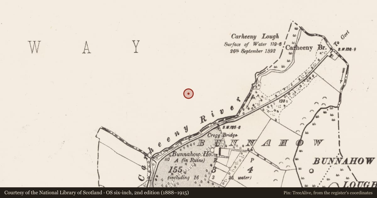 Ordnance Survey six-inch map, 2nd edition (1888–1915) covering the location of House - 18th/19th century, Cregg Demesne, County Galway, with a pin at the register's coordinates