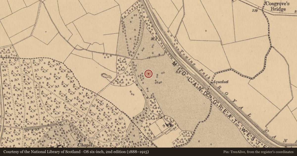 Ordnance Survey six-inch map, 2nd edition (1888–1915) covering the location of Excavation - miscellaneous, Moyvally, County Kildare, with a pin at the register's coordinates