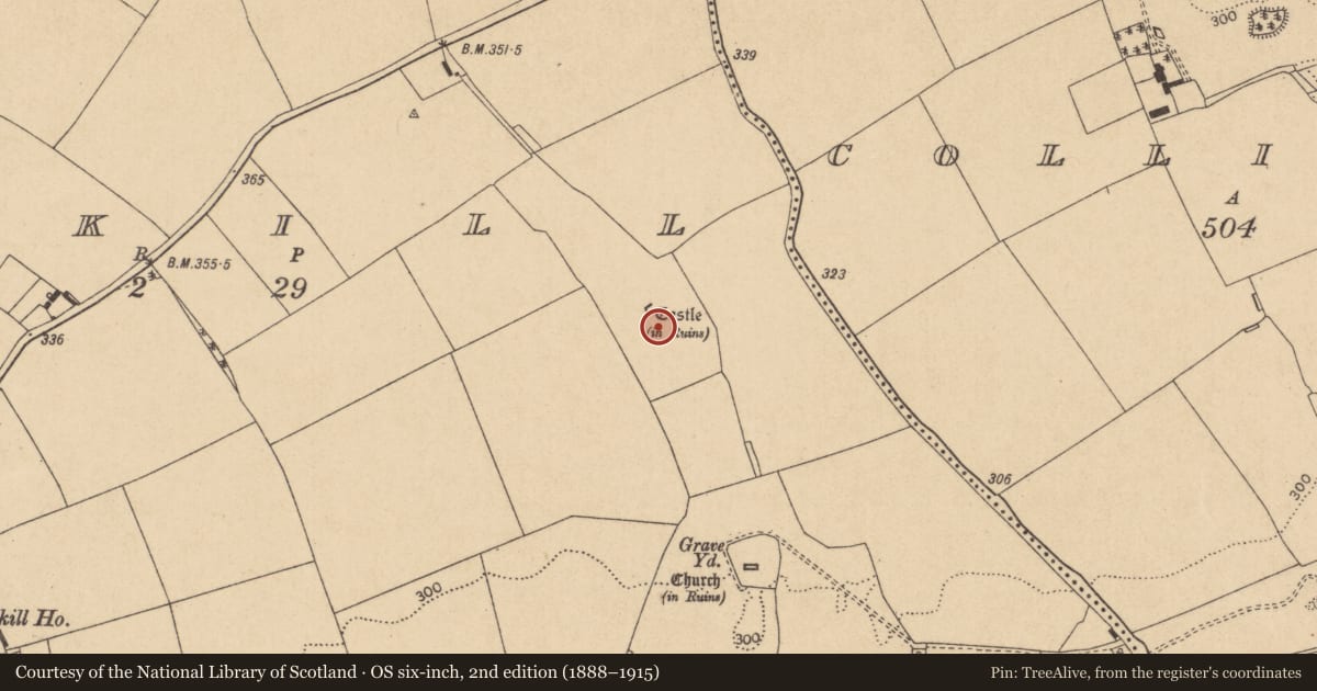 Ordnance Survey six-inch map, 2nd edition (1888–1915) covering the location of Bawn, Ardkill, County Kildare, with a pin at the register's coordinates