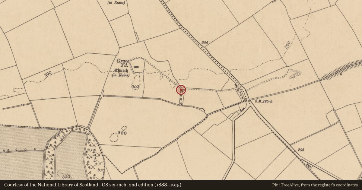 Ordnance Survey six-inch map, 2nd edition (1888–1915) covering the location of Enclosure, Ardkill, County Kildare, with a pin at the register's coordinates