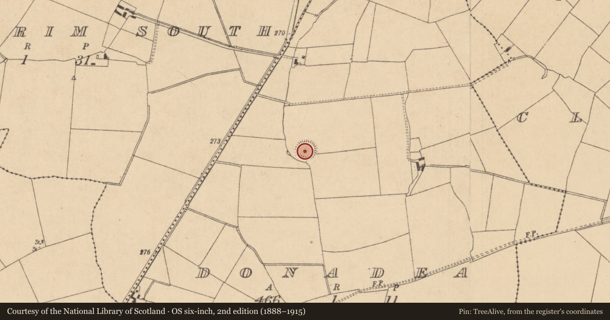 Ordnance Survey six-inch map, 2nd edition (1888–1915) covering the location of Ringfort - rath, Donadea, County Kildare, with a pin at the register's coordinates