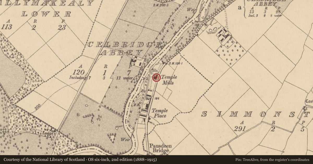 Ordnance Survey six-inch map, 2nd edition (1888–1915) covering the location of Mill - unclassified, Newtown, County Kildare, with a pin at the register's coordinates