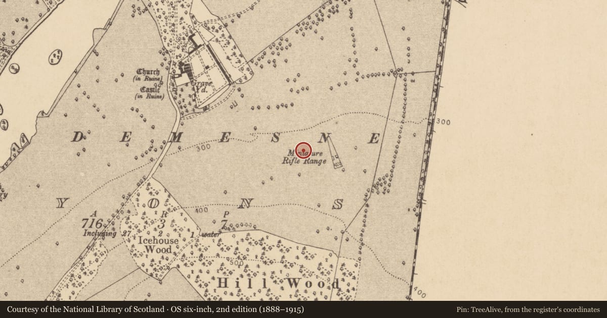 Ordnance Survey six-inch map, 2nd edition (1888–1915) covering the location of Enclosure, Lyons, County Kildare, with a pin at the register's coordinates