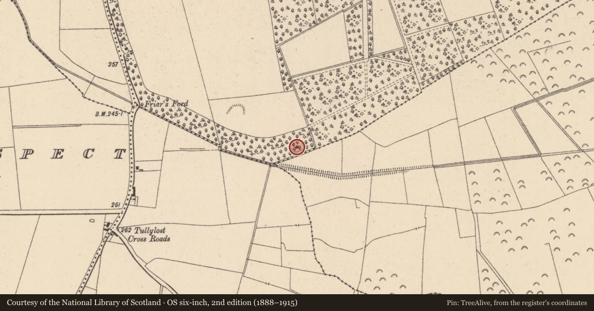 Ordnance Survey six-inch map, 2nd edition (1888–1915) covering the location of Enclosure, Rathangan Demesne, County Kildare, with a pin at the register's coordinates