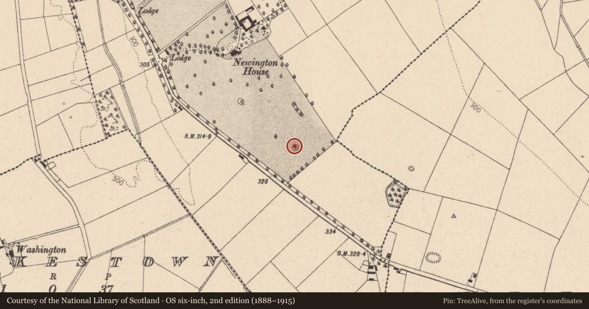 Ordnance Survey six-inch map, 2nd edition (1888–1915) covering the location of Barrow - ditch barrow, Christianstown, County Kildare, with a pin at the register's coordinates