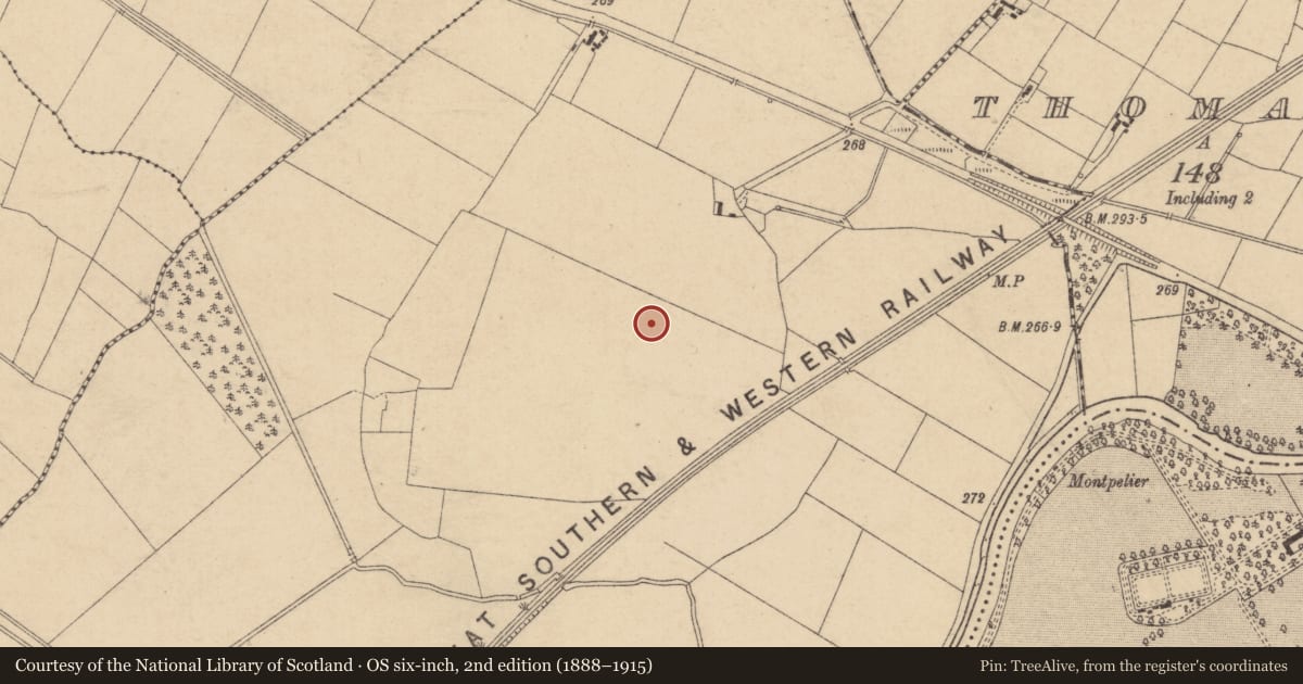 Ordnance Survey six-inch map, 2nd edition (1888–1915) covering the location of Enclosure, Barrettstown, County Kildare, with a pin at the register's coordinates