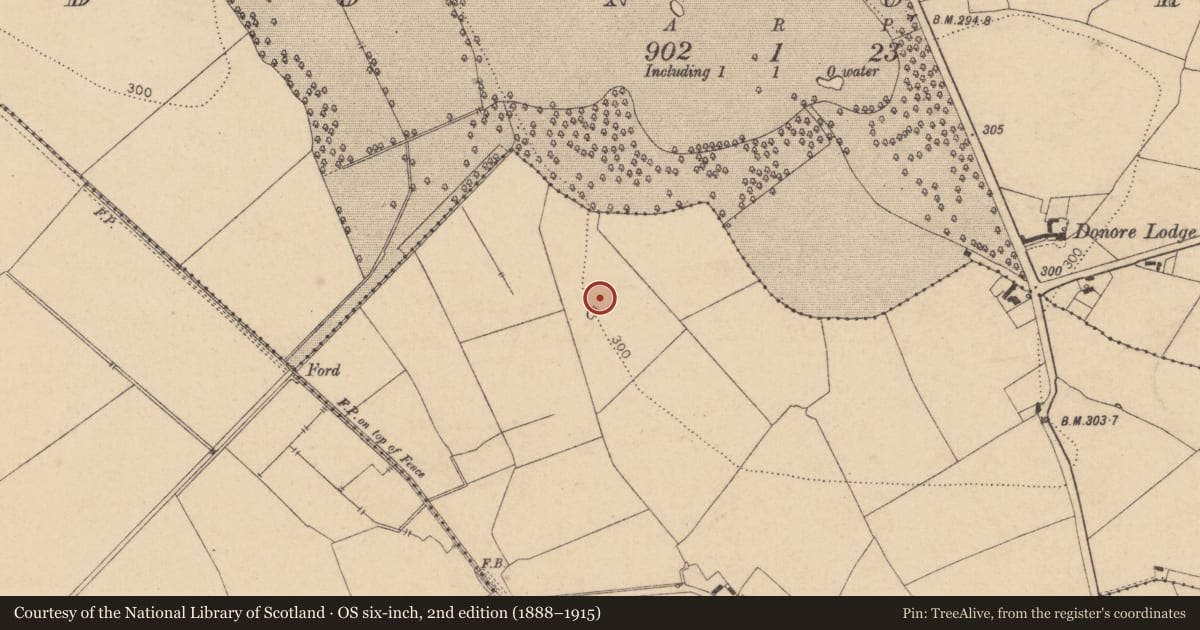 Ordnance Survey six-inch map, 2nd edition (1888–1915) covering the location of Enclosure, Stickins, County Kildare, with a pin at the register's coordinates