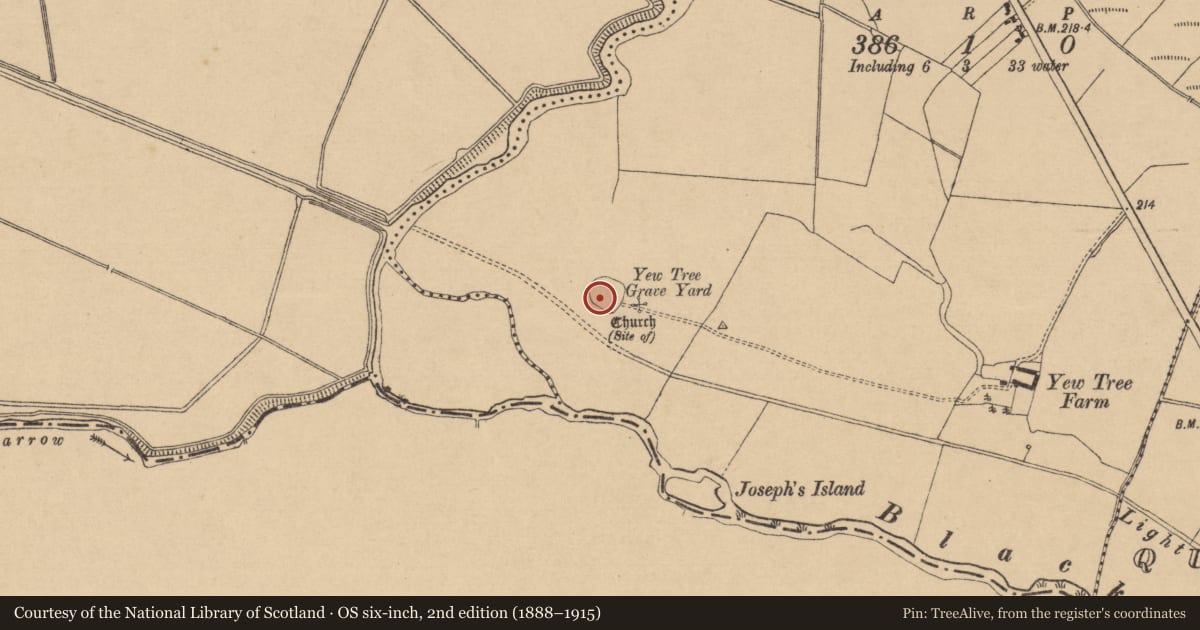 Ordnance Survey six-inch map, 2nd edition (1888–1915) covering the location of Ecclesiastical site, Clogheen, County Kildare, with a pin at the register's coordinates
