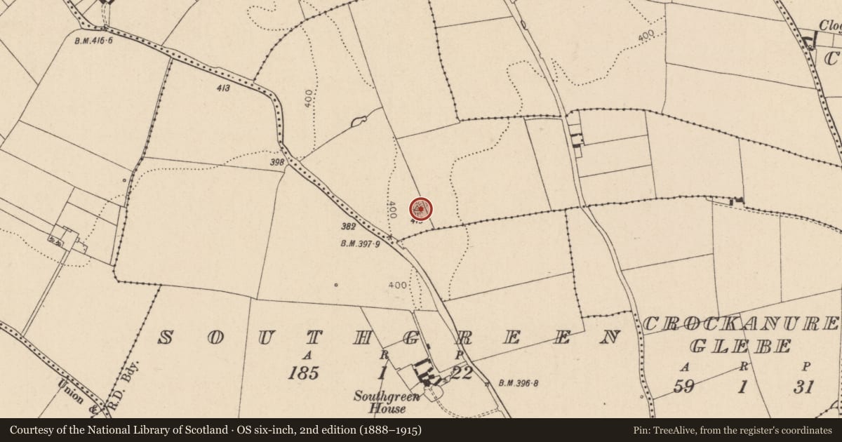 Ordnance Survey six-inch map, 2nd edition (1888–1915) covering the location of Mound, Kildare, with a pin at the register's coordinates