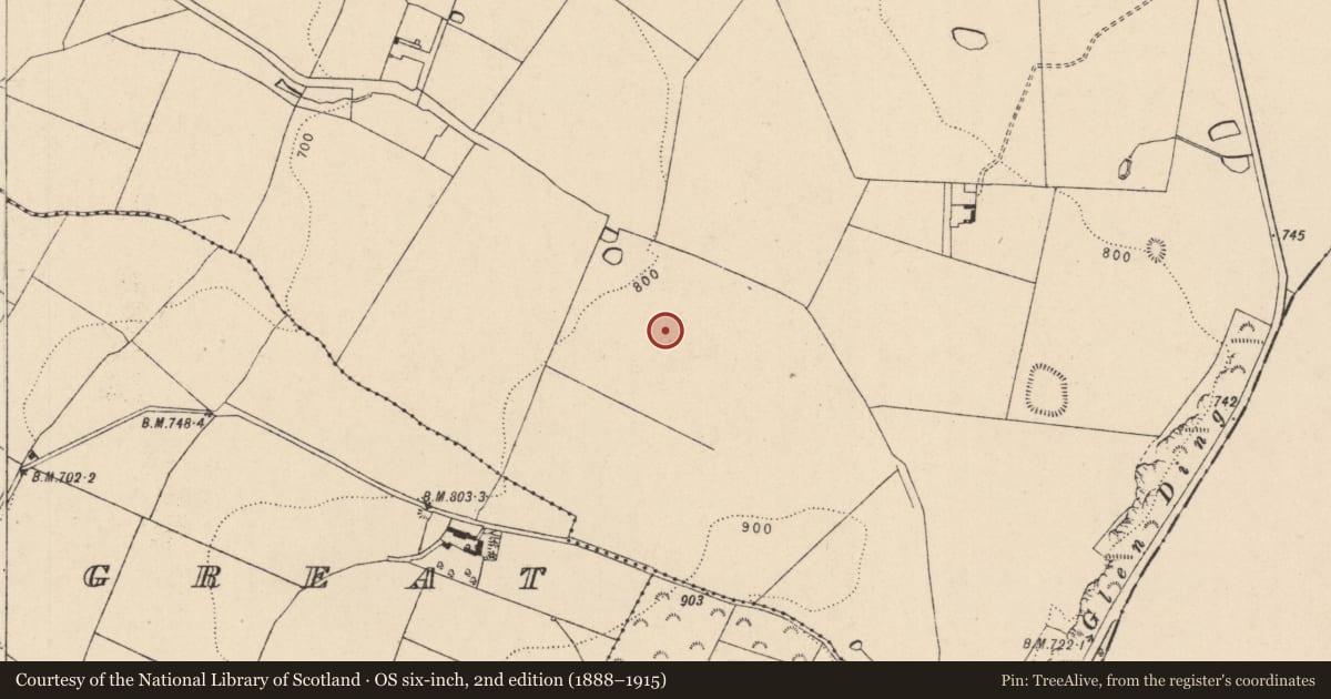 Ordnance Survey six-inch map, 2nd edition (1888–1915) covering the location of Hearth, Athgarrett, County Kildare, with a pin at the register's coordinates