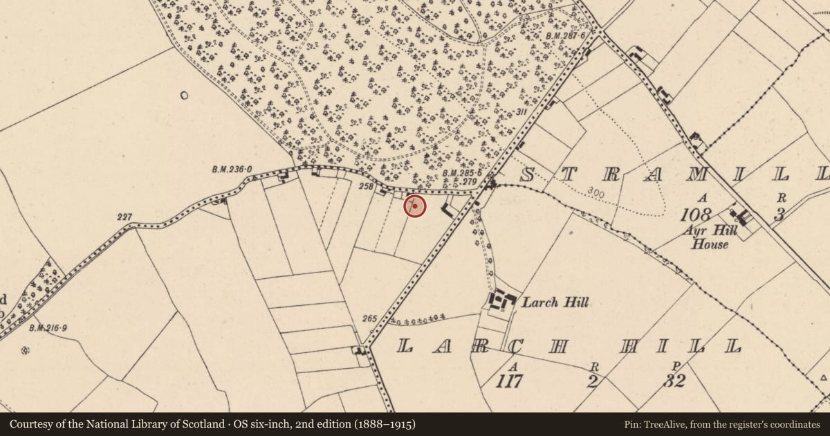 Ordnance Survey six-inch map, 2nd edition (1888–1915) covering the location of Furnace, Lughil, County Kildare, with a pin at the register's coordinates