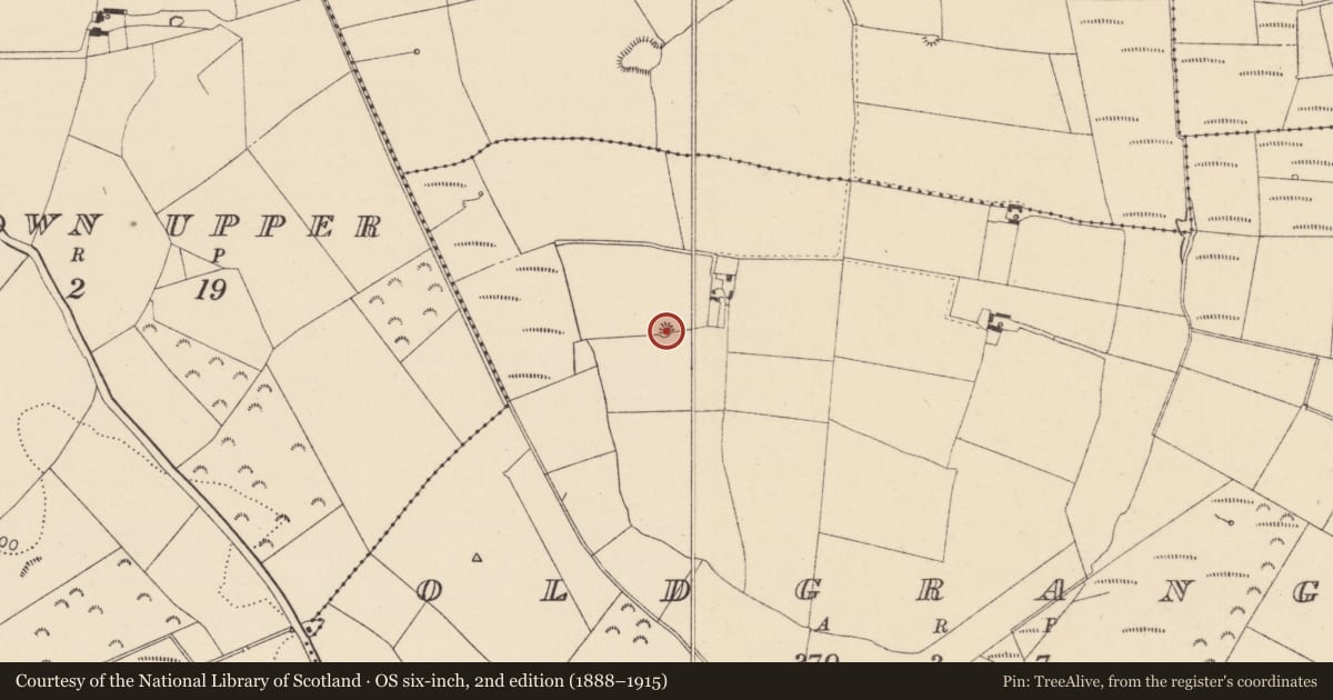 Ordnance Survey six-inch map, 2nd edition (1888–1915) covering the location of Quarry, Oldgrange, County Kildare, with a pin at the register's coordinates