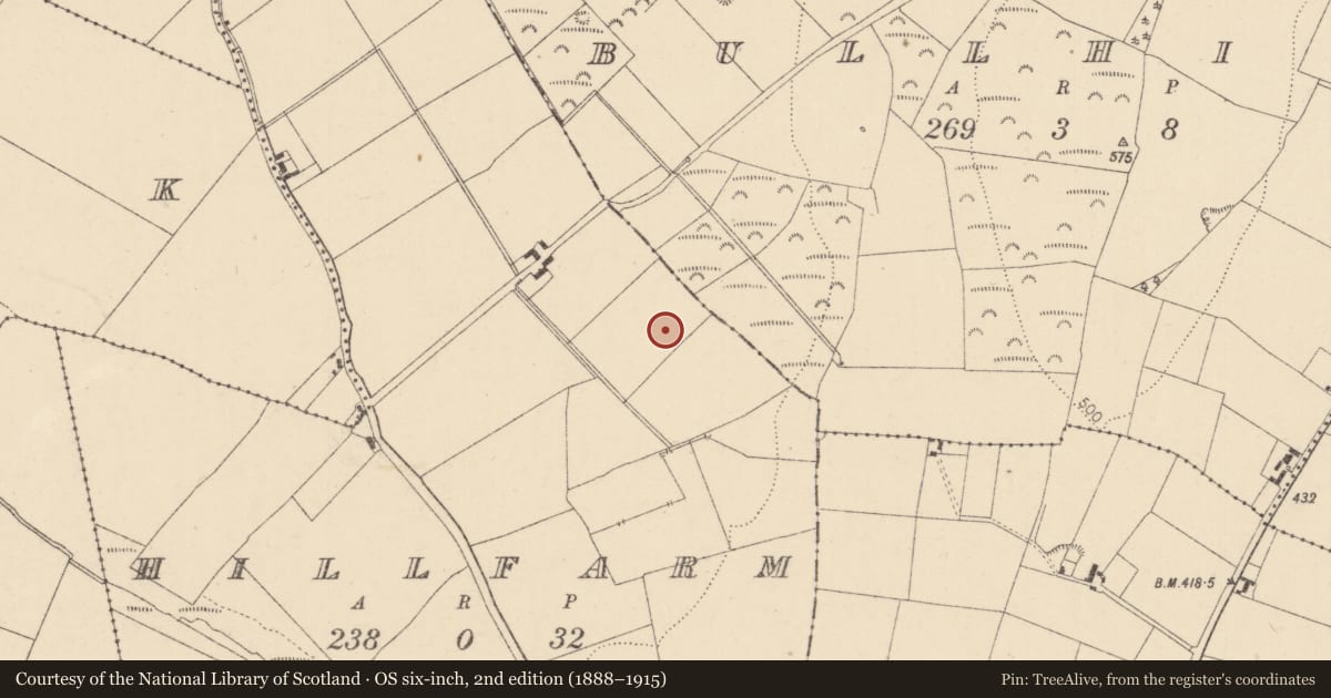 Ordnance Survey six-inch map, 2nd edition (1888–1915) covering the location of Barrow - unclassified, Hillfarm, County Kildare, with a pin at the register's coordinates