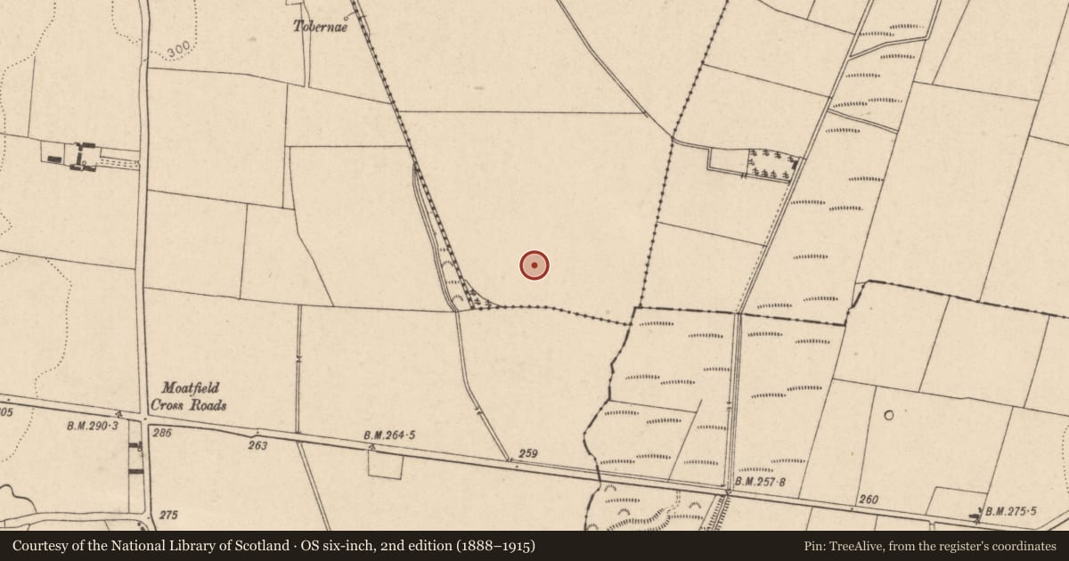 Ordnance Survey six-inch map, 2nd edition (1888–1915) covering the location of Enclosure, Kilmead, County Kildare, with a pin at the register's coordinates