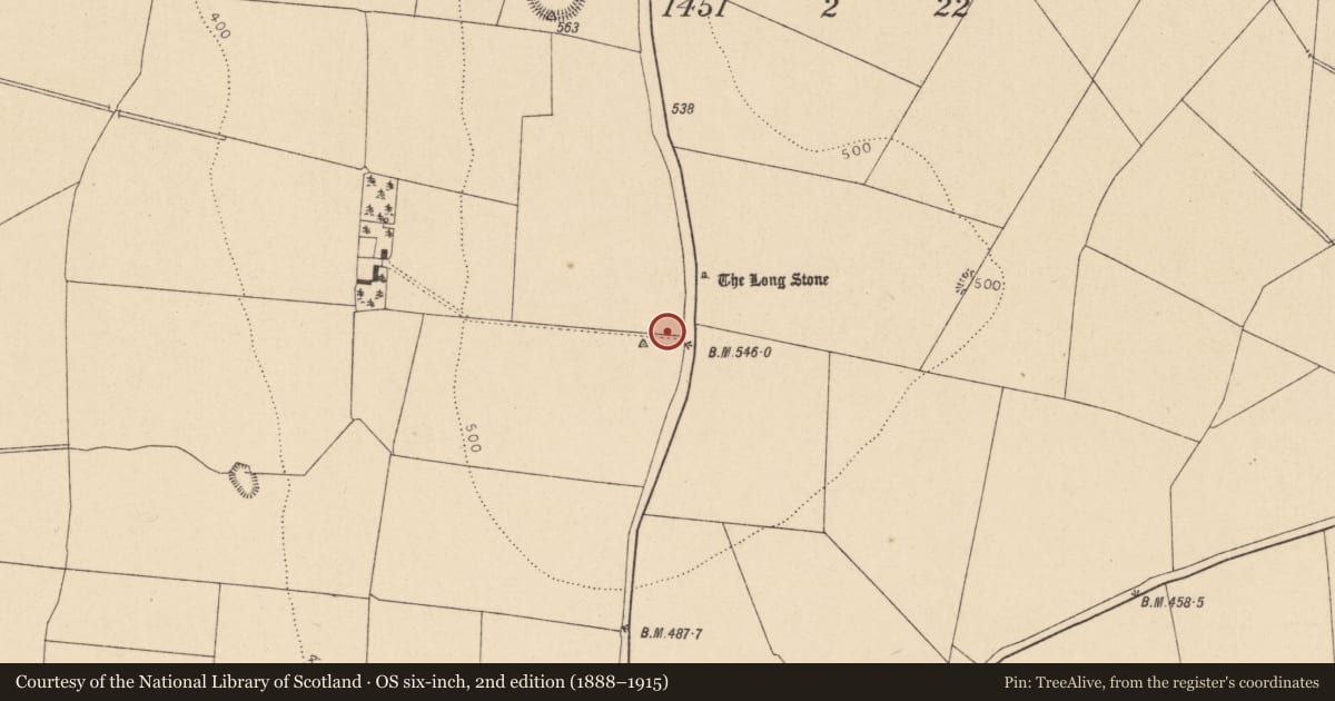 Ordnance Survey six-inch map, 2nd edition (1888–1915) covering the location of Barrow - unclassified, Mullamast, County Kildare, with a pin at the register's coordinates