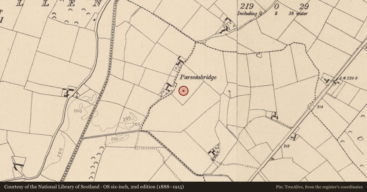 Ordnance Survey six-inch map, 2nd edition (1888–1915) covering the location of Cist, Gorteenvacan, County Kildare, with a pin at the register's coordinates