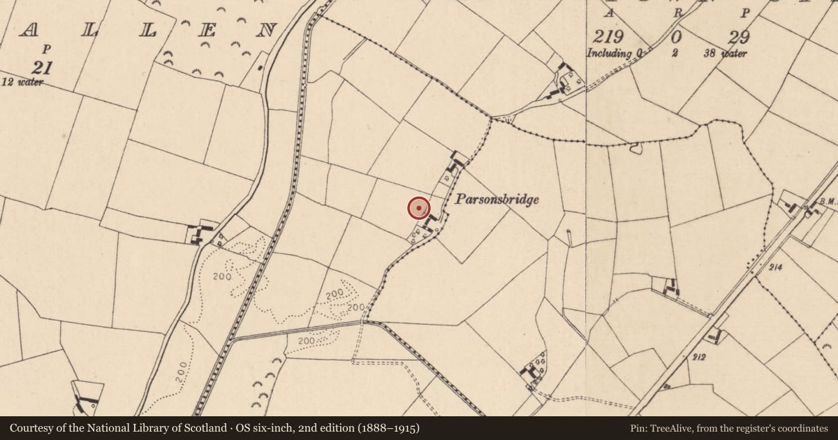Ordnance Survey six-inch map, 2nd edition (1888–1915) covering the location of Barrow - unclassified, Prumpelstown Upper, County Kildare, with a pin at the register's coordinates