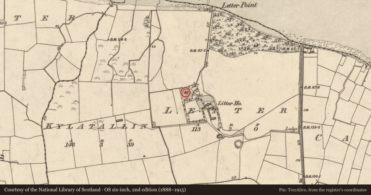 Ordnance Survey six-inch map, 2nd edition (1888–1915) covering the location of Ringfort - rath, Letter, County Kerry, with a pin at the register's coordinates
