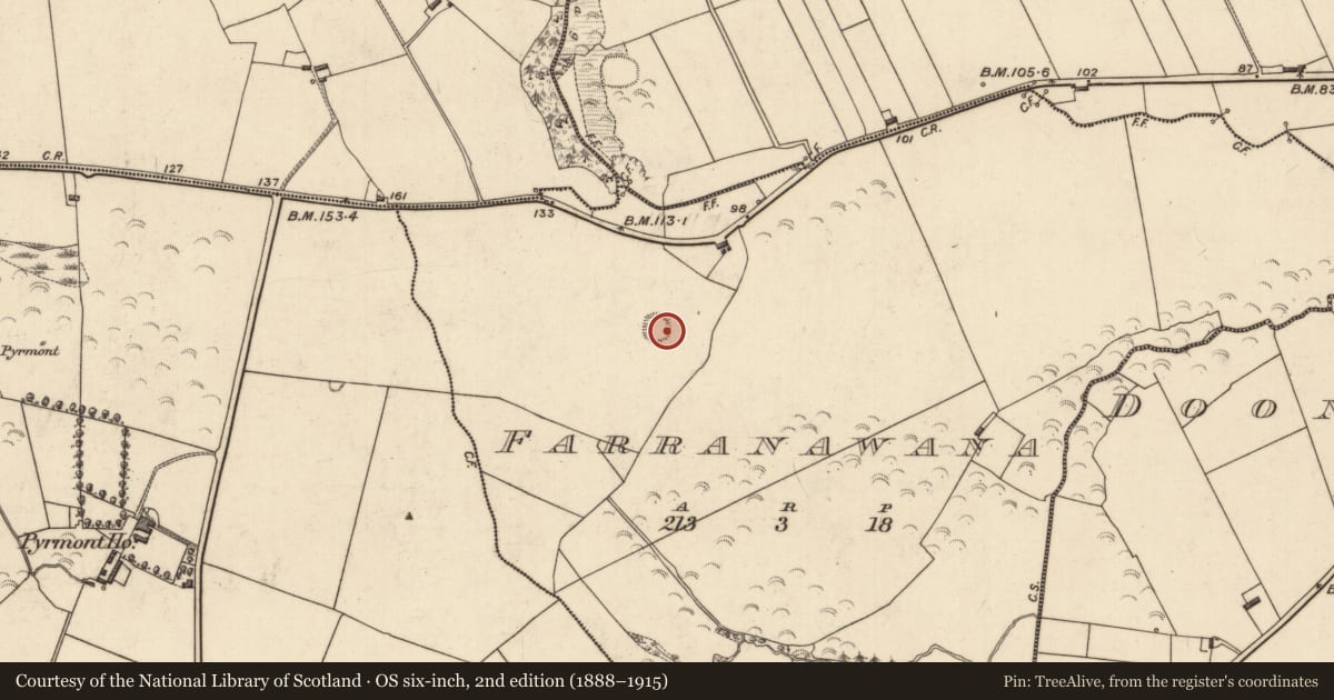 Ordnance Survey six-inch map, 2nd edition (1888–1915) covering the location of Ringfort - rath, Farranawana, County Kerry, with a pin at the register's coordinates