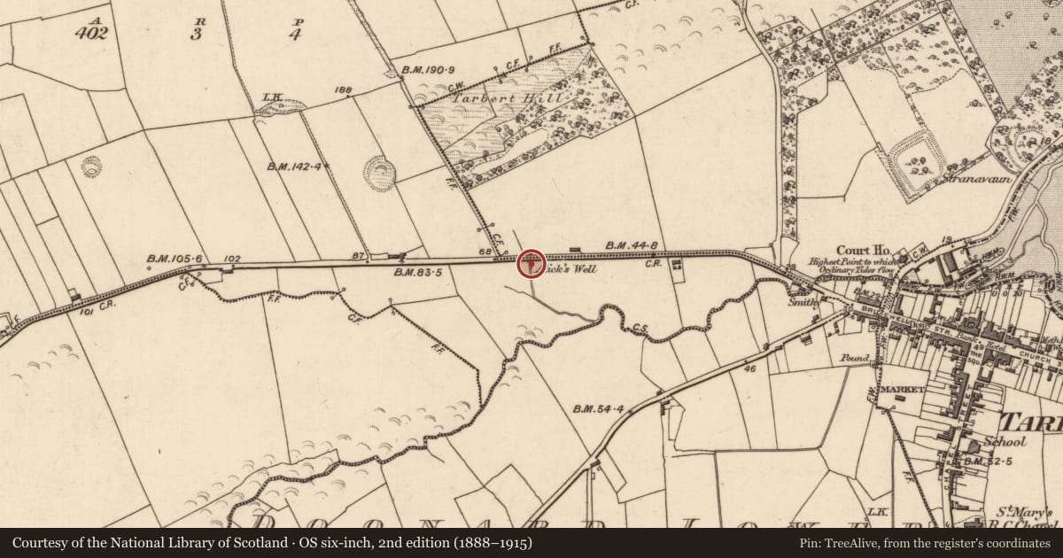 Ordnance Survey six-inch map, 2nd edition (1888–1915) covering the location of Well, Kilpaddoge, County Kerry, with a pin at the register's coordinates