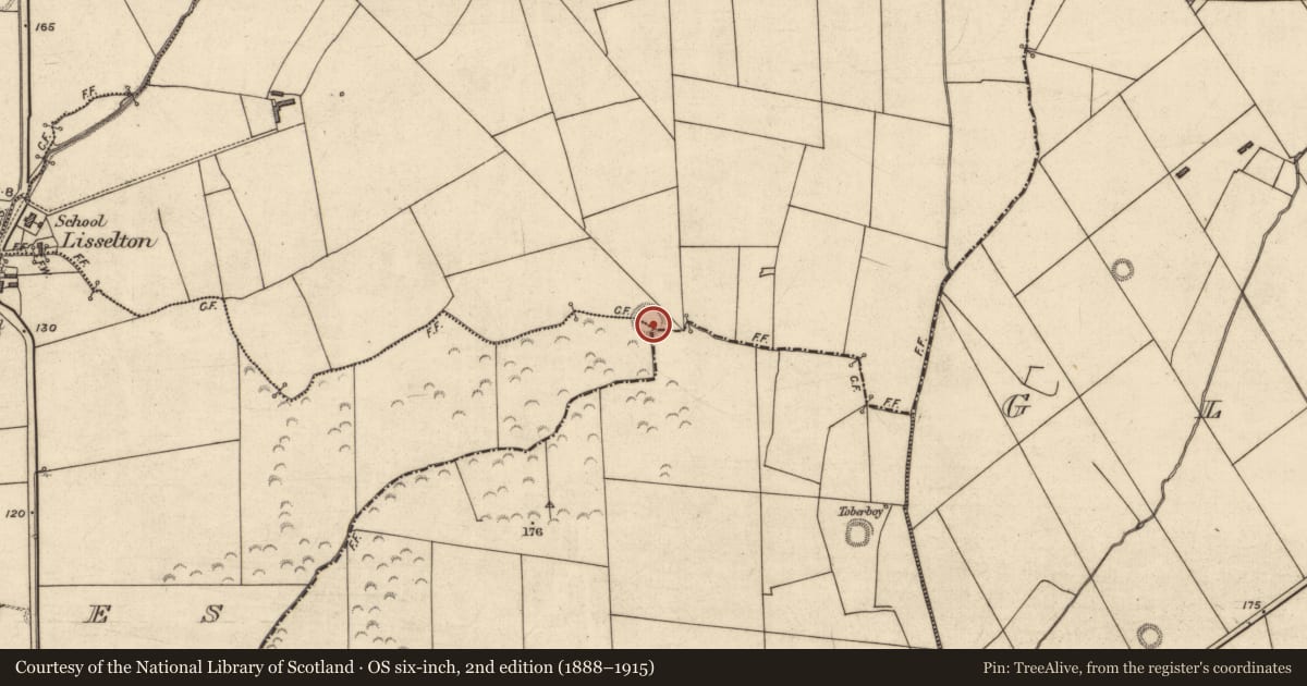 Ordnance Survey six-inch map, 2nd edition (1888–1915) covering the location of Ringfort - rath, County Kerry, with a pin at the register's coordinates