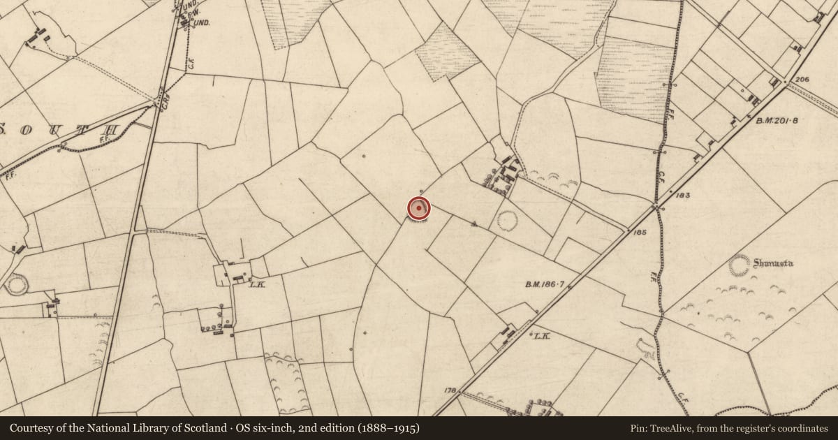 Ordnance Survey six-inch map, 2nd edition (1888–1915) covering the location of Enclosure, Coolkeragh, County Kerry, with a pin at the register's coordinates