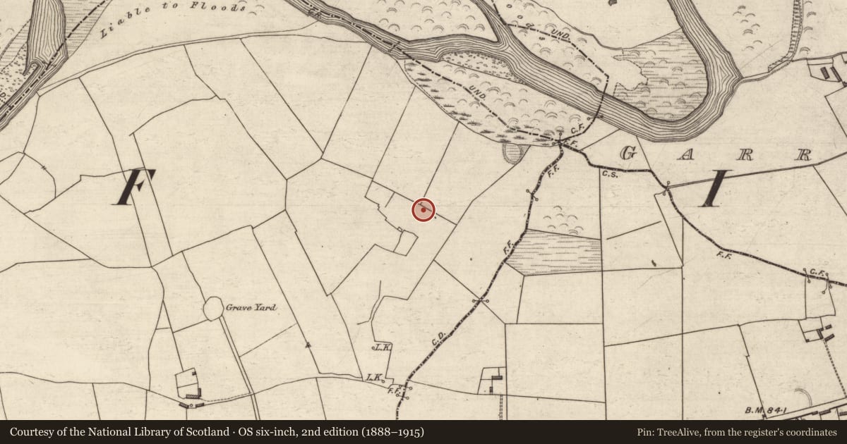 Ordnance Survey six-inch map, 2nd edition (1888–1915) covering the location of Ringfort - rath, Finuge, County Kerry, with a pin at the register's coordinates