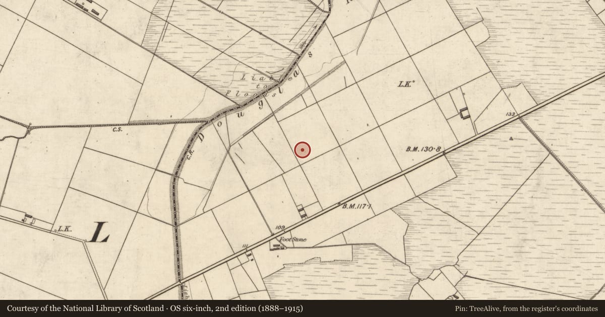 Ordnance Survey six-inch map, 2nd edition (1888–1915) covering the location of Earthwork, Carhooearagh, County Kerry, with a pin at the register's coordinates