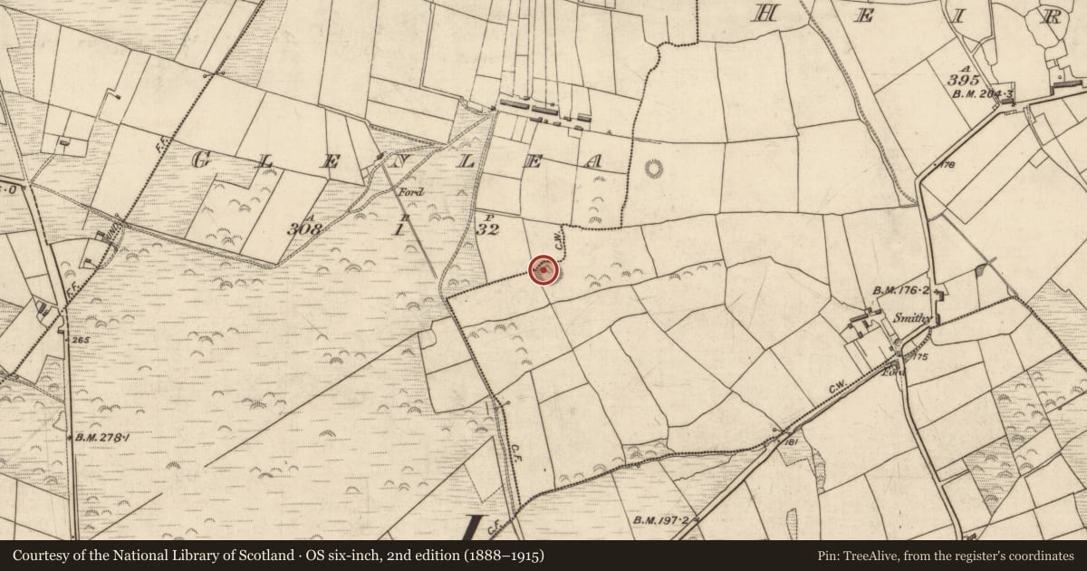 Ordnance Survey six-inch map, 2nd edition (1888–1915) covering the location of House - indeterminate date, Heirhill, County Kerry, with a pin at the register's coordinates