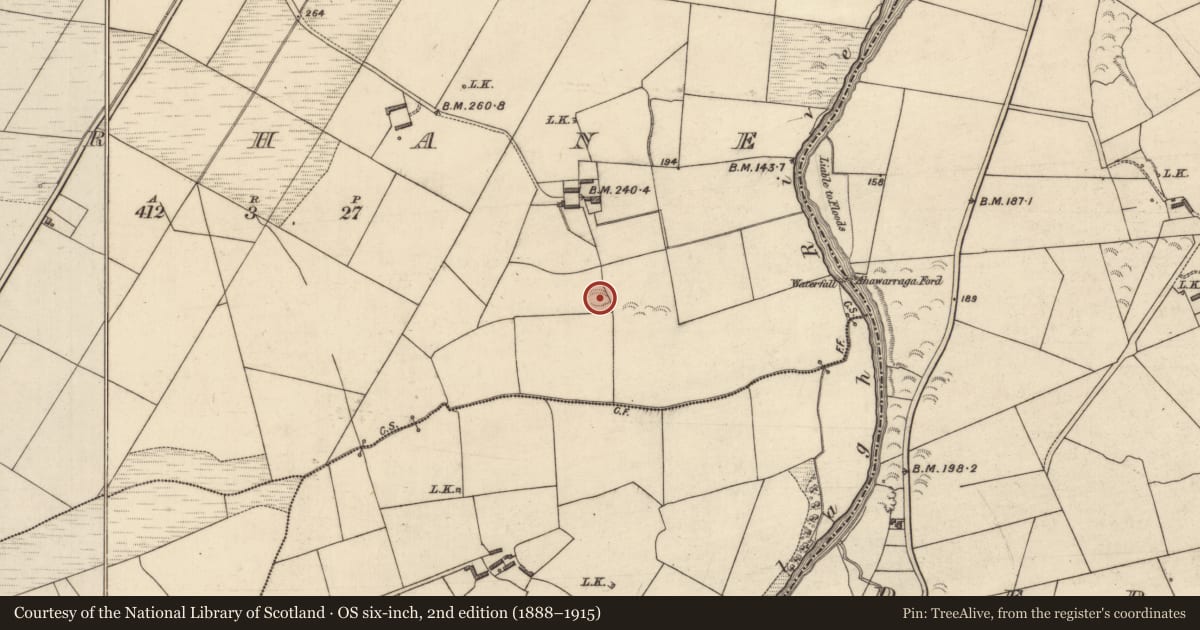 Ordnance Survey six-inch map, 2nd edition (1888–1915) covering the location of Enclosure, Furhane, County Kerry, with a pin at the register's coordinates