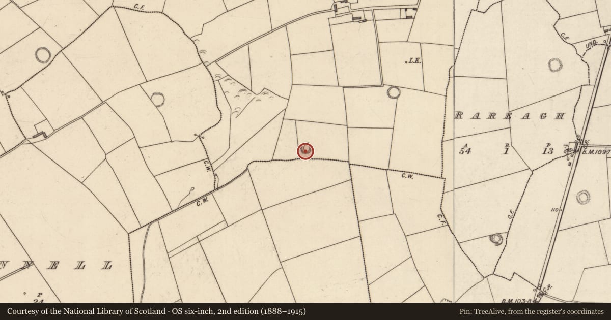Ordnance Survey six-inch map, 2nd edition (1888–1915) covering the location of Enclosure, Lerrig South, County Kerry, with a pin at the register's coordinates