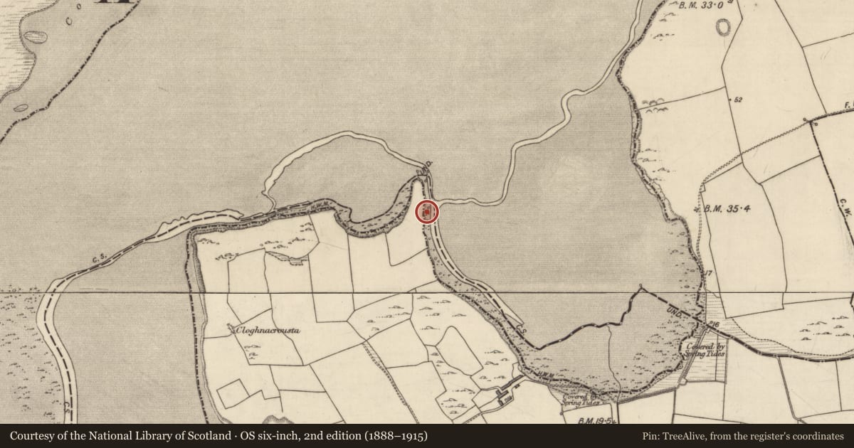 Ordnance Survey six-inch map, 2nd edition (1888–1915) covering the location of Midden, Barrow, County Kerry, with a pin at the register's coordinates