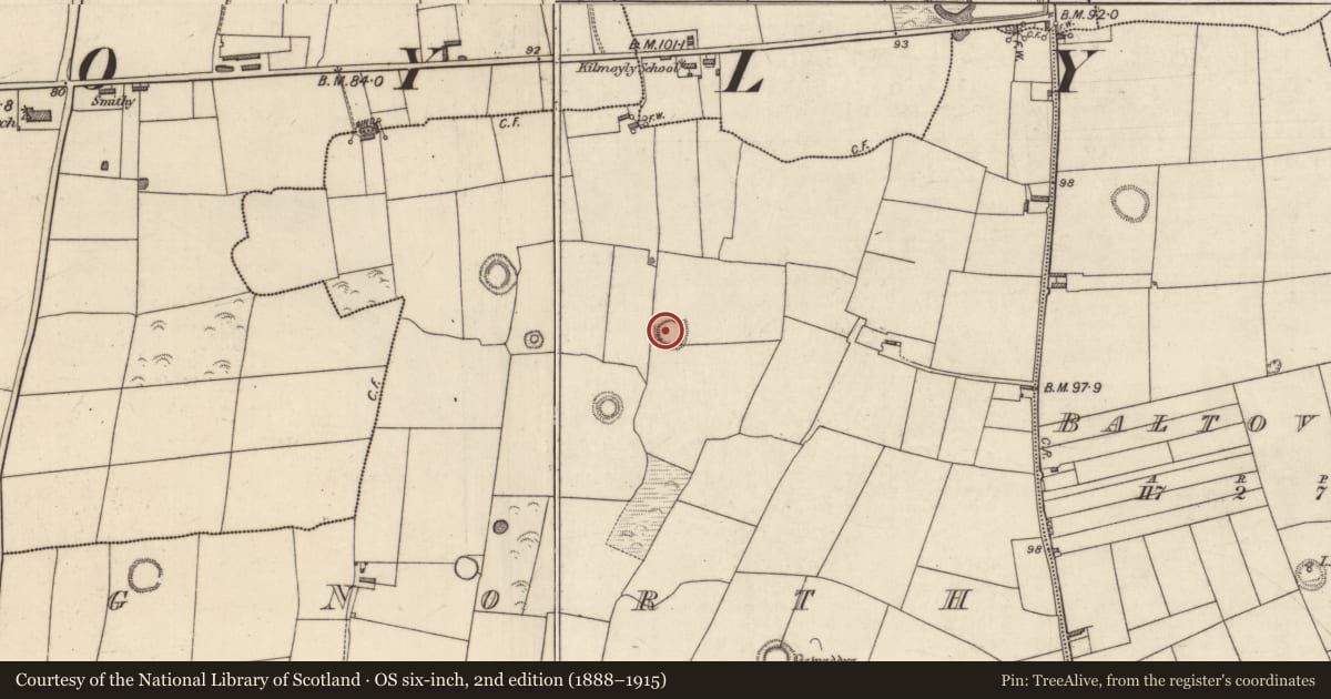 Ordnance Survey six-inch map, 2nd edition (1888–1915) covering the location of Enclosure, Lerrig North, County Kerry, with a pin at the register's coordinates