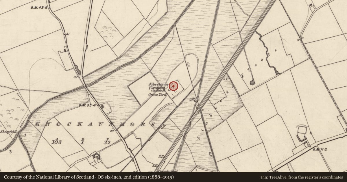 Ordnance Survey six-inch map, 2nd edition (1888–1915) covering the location of Tomb - unclassified, Knockaunmore, County Kerry, with a pin at the register's coordinates