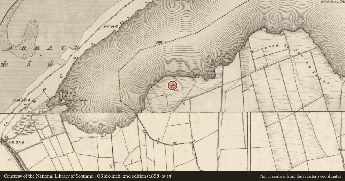 Ordnance Survey six-inch map, 2nd edition (1888–1915) covering the location of Hut site, Killiney, County Kerry, with a pin at the register's coordinates