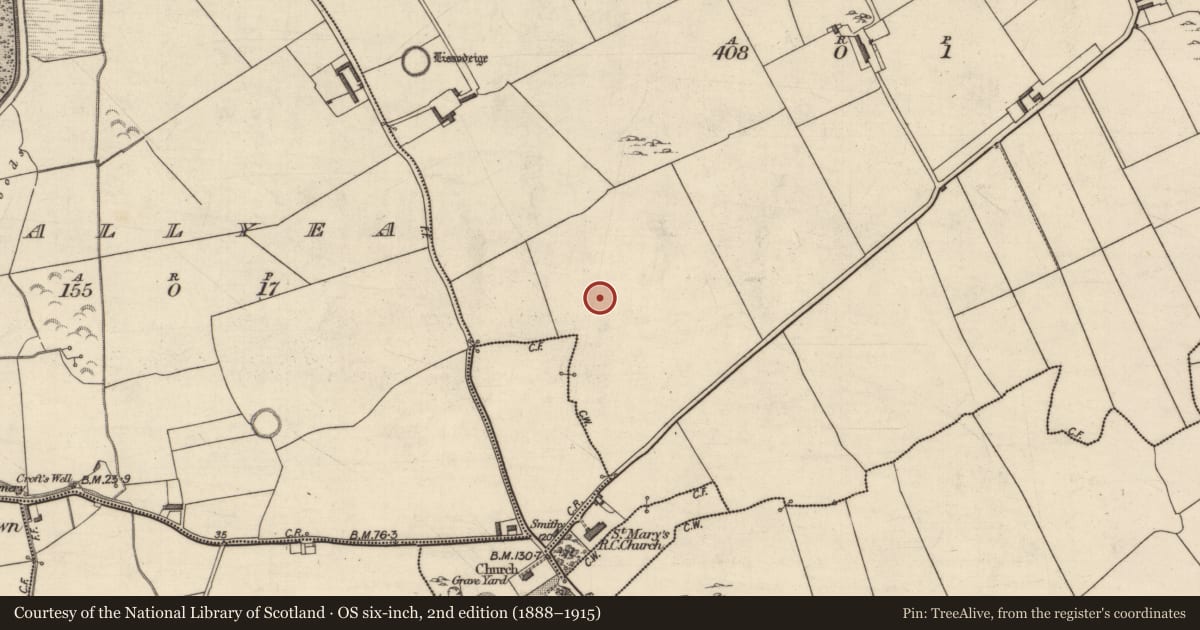 Ordnance Survey six-inch map, 2nd edition (1888–1915) covering the location of Souterrain, Lissodeige, County Kerry, with a pin at the register's coordinates